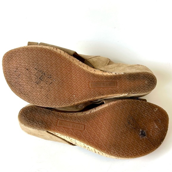 Donald Pliner Gyer Cork Wedge Platform Sandals Toe Ring Champaign Tan Size 8 - Picture 13 of 14